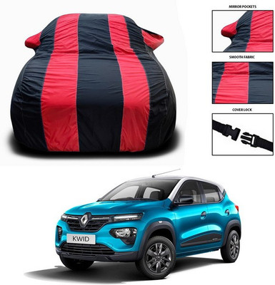 ANTHUB Car Cover For Renault Kwid (With Mirror Pockets)(Red, Black)