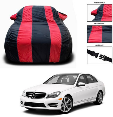 SEBONGO Car Cover For Mercedes Benz C-Class (With Mirror Pockets)(Red, Black)
