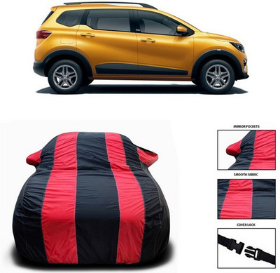 SEBONGO Car Cover For Renault Triber (With Mirror Pockets)(Red, Black)