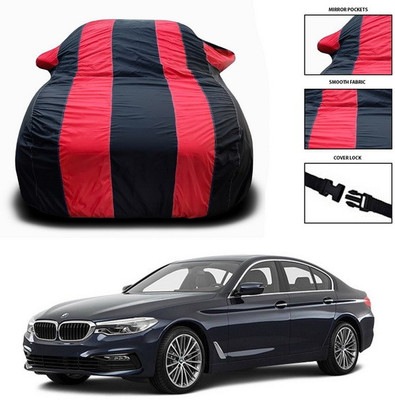 ANTHUB Car Cover For BMW 5 Series (With Mirror Pockets)(Red, Black)