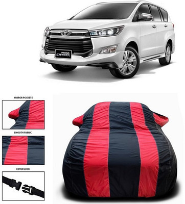 SEBONGO Car Cover For Toyota Innova Crysta (With Mirror Pockets)(Red, Black)