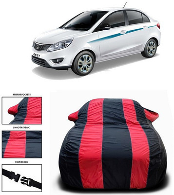 ANTHUB Car Cover For Tata Zest (With Mirror Pockets)(Red, Black)