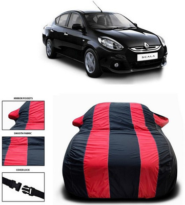 ANTHUB Car Cover For Renault Scala (With Mirror Pockets)(Red, Black)