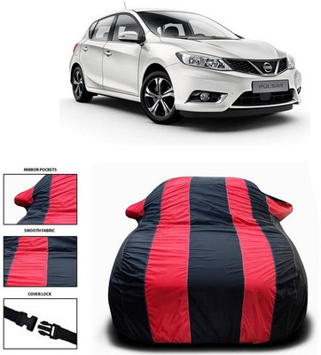 ANTHUB Car Cover For Nissan Pulsar (With Mirror Pockets)(Red, Black)