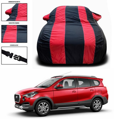 ANTHUB Car Cover For Datsun Go+ (With Mirror Pockets)(Red, Black)
