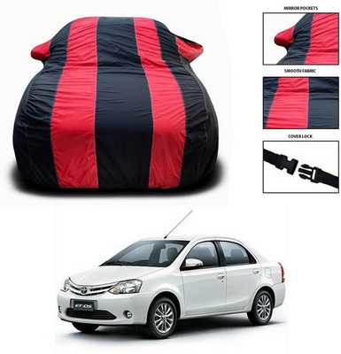 ANTHUB Car Cover For Toyota Etios (With Mirror Pockets)(Red)
