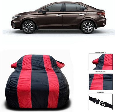 SEBONGO Car Cover For Honda City ZX (With Mirror Pockets)(Red)