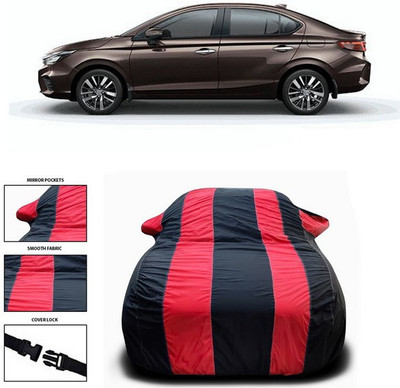 ANTHUB Car Cover For Honda City ZX (With Mirror Pockets)(Red)
