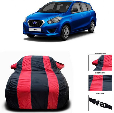 ANTHUB Car Cover For Nissan Go+ (With Mirror Pockets)(Red, Black)