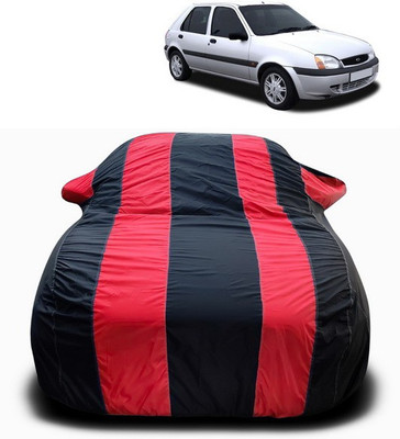 ANTHUB Car Cover For Ford Fiesta Old (With Mirror Pockets)(Red, Black)