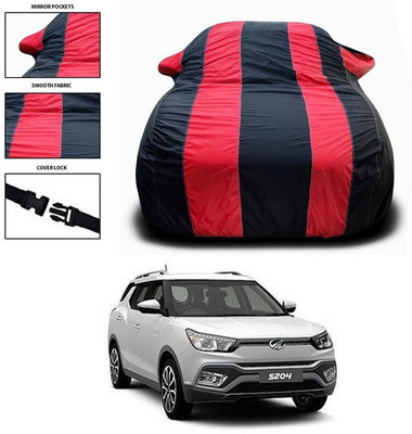 ANTHUB Car Cover For Mahindra S204 (With Mirror Pockets)(Black, Red)