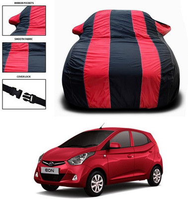 ANTHUB Car Cover For Hyundai Eon (With Mirror Pockets)(Red, Black)