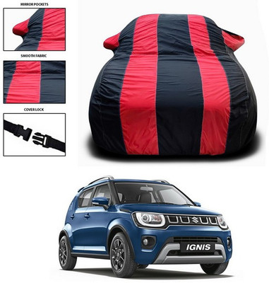 SEBONGO Car Cover For Maruti Suzuki Ignis (With Mirror Pockets)(Red)