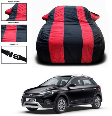 ANTHUB Car Cover For Hyundai i20 Active (With Mirror Pockets)(Red, Black)