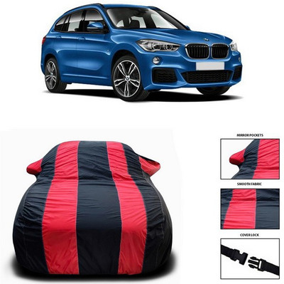 ANTHUB Car Cover For BMW X1 (With Mirror Pockets)(Red, Black)
