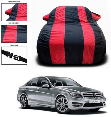 SEBONGO Car Cover For Mercedes Benz C-Class Cabriolet (With Mirror Pockets)(Red, Black)