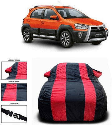 ANTHUB Car Cover For Toyota Etios Cross (With Mirror Pockets)(Red)