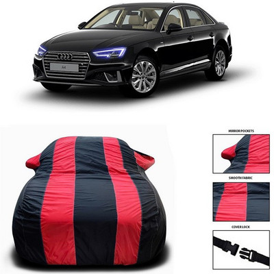 ANTHUB Car Cover For Audi A4 (With Mirror Pockets)(Red, Black)