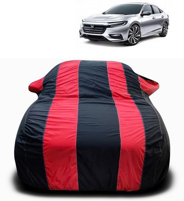 ANTHUB Car Cover For Honda City Facelift (With Mirror Pockets)(Red, Black)