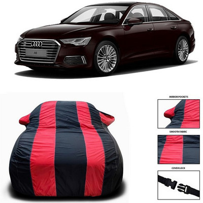 ANTHUB Car Cover For Audi A6 (With Mirror Pockets)(Red, Black)