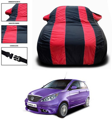ANTHUB Car Cover For Tata Vista (With Mirror Pockets)(Red, Black)