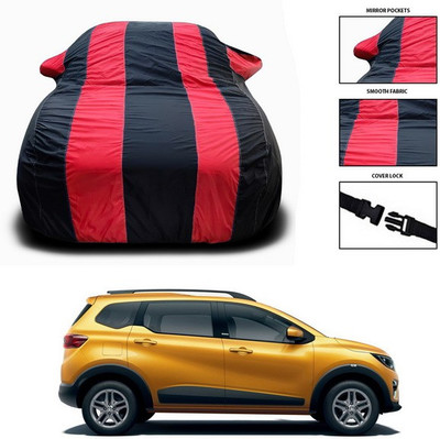 ANTHUB Car Cover For Renault Triber (With Mirror Pockets)(Red, Black)