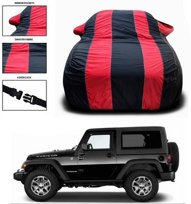 ANTHUB Car Cover For Mahindra Thar (With Mirror Pockets)(Red, Black)