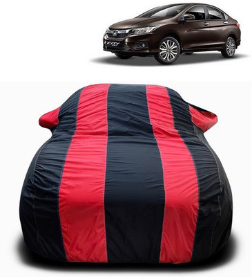 ANTHUB Car Cover For Honda City i-Dtec (With Mirror Pockets)(Red, Black)