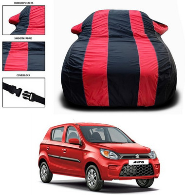 SEBONGO Car Cover For Maruti Suzuki A-Star (With Mirror Pockets)(Red, Black)