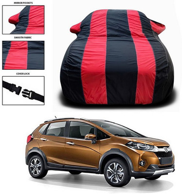 SEBONGO Car Cover For Honda WRV (With Mirror Pockets)(Red, Black)