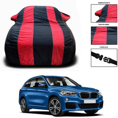 SEBONGO Car Cover For BMW X1 (With Mirror Pockets)(Red, Black)