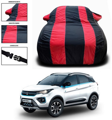 ANTHUB Car Cover For Tata Nexon (With Mirror Pockets)(Red, Black)