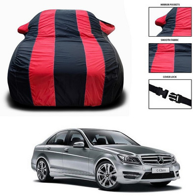 SEBONGO Car Cover For Mercedes Benz C-Class Cabriolet (With Mirror Pockets)(Red, Black)