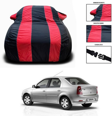 ANTHUB Car Cover For Mahindra Logan Edge (With Mirror Pockets)(Red, Black)
