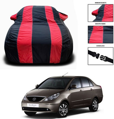 ANTHUB Car Cover For Tata Indigo CS (With Mirror Pockets)(Red, Black)