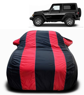 ANTHUB Car Cover For Mahindra Thar (With Mirror Pockets)(Red, Black)
