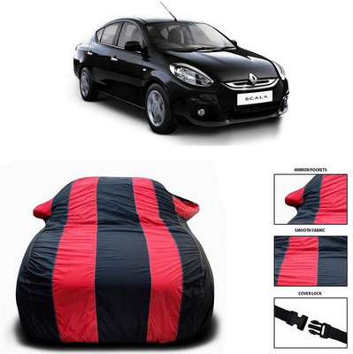 ANTHUB Car Cover For Renault Scala (With Mirror Pockets)(Red, Black)