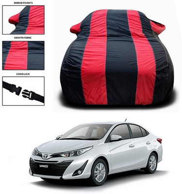 SEBONGO Car Cover For Toyota Yaris (With Mirror Pockets)(Red)
