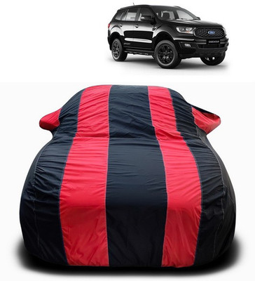 ANTHUB Car Cover For Ford Endeavour (With Mirror Pockets)(Red, Black)