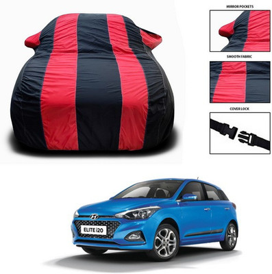 ANTHUB Car Cover For Hyundai Elite i20 (With Mirror Pockets)(Red)