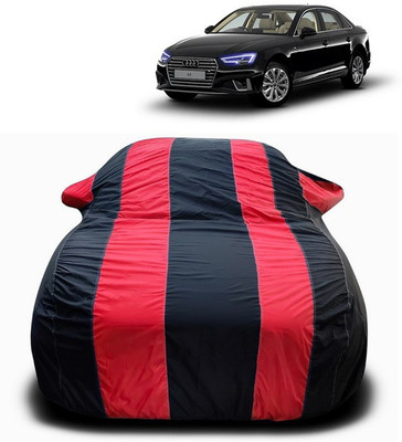 SEBONGO Car Cover For Audi A4 (With Mirror Pockets)(Red, Black)