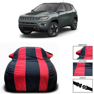 ANTHUB Car Cover For Jeep Jeep (With Mirror Pockets)(Red, Black)