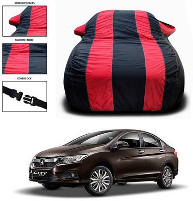 SEBONGO Car Cover For Honda City i-Dtec (With Mirror Pockets)(Red)