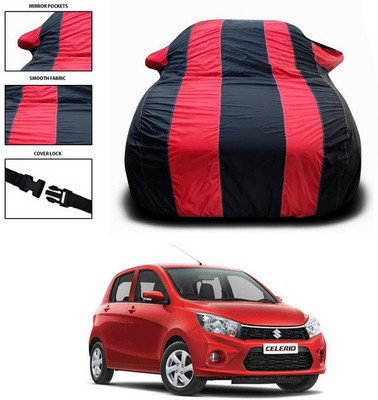 SEBONGO Car Cover For Maruti Suzuki Celerio (With Mirror Pockets)(Red)