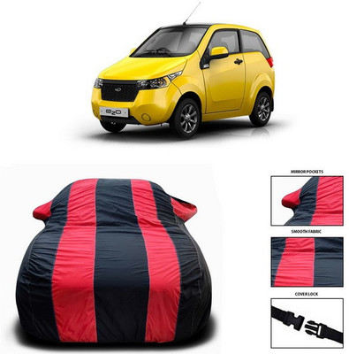 SEBONGO Car Cover For Mahindra eKUV100 (With Mirror Pockets)(Red, Black)