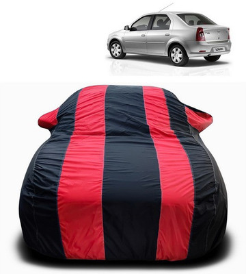 ANTHUB Car Cover For Mahindra Logan Edge (With Mirror Pockets)(Red, Black)