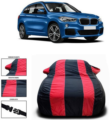 ANTHUB Car Cover For BMW X1 (With Mirror Pockets)(Red, Black)