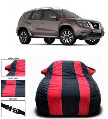 ANTHUB Car Cover For Nissan Terrano (With Mirror Pockets)(Red, Black)