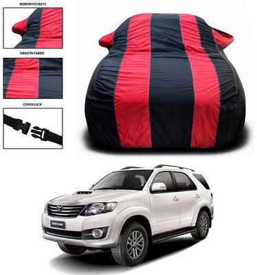 ANTHUB Car Cover For Toyota Fortuner Old (With Mirror Pockets)(Red, Black)