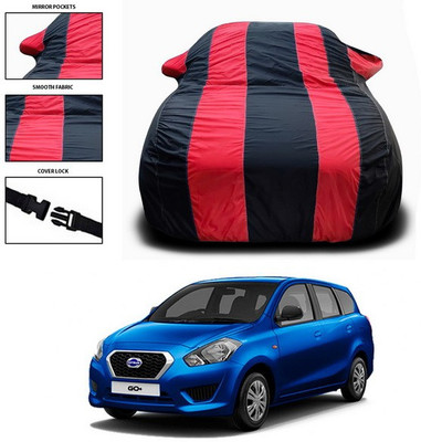 SEBONGO Car Cover For Nissan Go+ (With Mirror Pockets)(Red, Black)